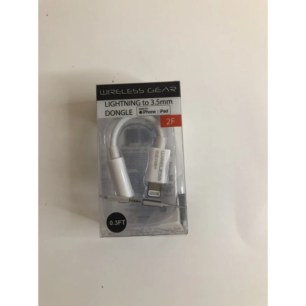 Wireless Gear 3.5mm 2F‎ Headphone Adapter for iPhone iPad #TB1119 (2-Pack)